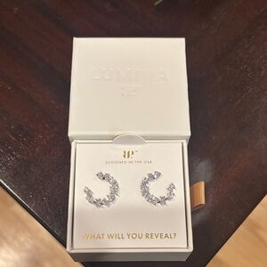 Fragments of Fire: Lumina Earrings CZ on Rhodium